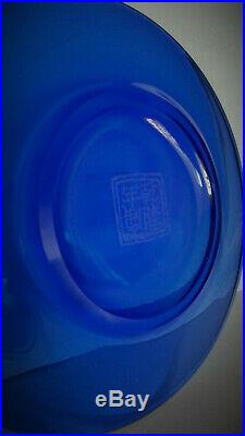 CHRISTIE'S Rare Antique Chinese IMPERIAL TRANSLUCENT BLUE & white Plate Qianlong