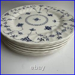 CHURCHILL FINLANDIA Dinner Plates 7 10 Inch Swirl Colombia Blue White MCM Floral