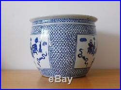 C. 18th Antique Chinese Kangxi Blue & White Porcelain Planter Pot