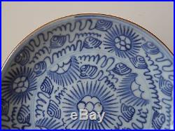 C. 18th -Antique Chinese Qing Blue & White Porcelain Plate Diana Cargo Starburst