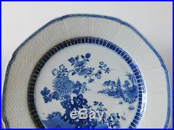 C. 18th Antique Chinese Yongzheng Qianlong Blue & White Porcelain Plates Pair