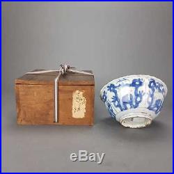 Ca 1600 Chinese Kraak Porcelain Blue/White Ming Period Deer Bowl