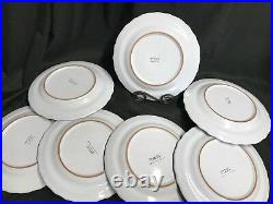 Cantagalli Italy BLUE Floral Pottery Set of 7 Dinner Plates 10 1/4
