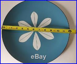 Cathrineholm MCM Enamelware 12 Platter Plate Lotus Design Blue White #1