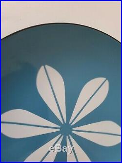 Cathrineholm MCM Enamelware 12 Platter Plate Lotus Design Blue & White #2