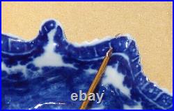 Caughley Blue & White Fisherman & Cormorant Pattern Pickle Leaf C1780-90