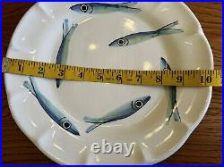 Ceramiche Italy For Cottage Industries San Francisco 5 DINNER PLATES Sardines