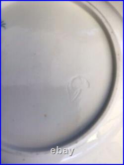 Chantilly 18th c Sprigged Blue & White Plate 23.5cm Blue Hunting Horn & Imprest
