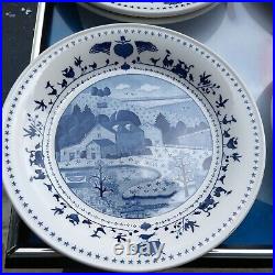 Charles Wysocki Americana by Nikko 16 PC Salad Plates Blue on White Farm 8.25