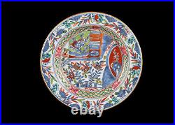 China 18. Jh Ein Antique Chinese'Clobbered' Blue White Porcelain Plates