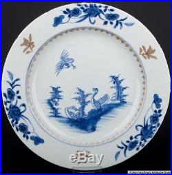 China 18. Jh. Qianlong Teller A Chinese Export Blue & White Porcelain Plate