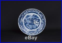 China 19. Jh. Qing Teller A Chinese Blue & White Kangxi Style Plate Chinoise