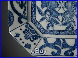 China Chinese Blue & White Porcelain Octagonal Plate Avian Decoration 19-20th c