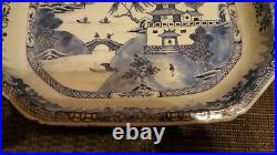 Chinese 18th Century Blue and White Export Deep Serving Dish 32.5 x 25.5 cm