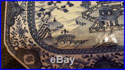 Chinese 18th Century Blue and White Export Platter Serving Dish 32.5 x 25.5 cm