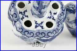 Chinese 20th century vases, blue and white porcelain, prunus decoration