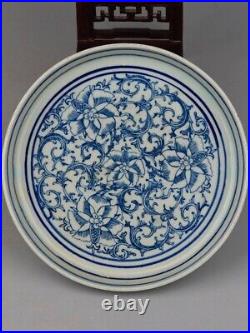 Chinese Antique Blue & White Porcelain Plate Ming Dynasty WanLi-Marked