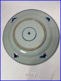 Chinese Antique Blue and White Dragon Plate Marked Early Qing Kangxi 18th C