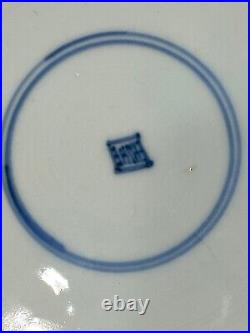Chinese Antique Blue and White Dragon Plate Marked Early Qing Kangxi 18th C