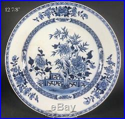 Chinese Antique Export 18thc Kangxi Qianlong Blue And White Charger Plate