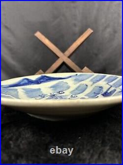 Chinese Antique Ming Dynasty Cobalt Blue & White Porcelain Plate 8.5D