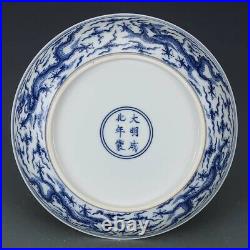 Chinese Antique Ming Oriental Vintage Porcelain Blue&White Charger Plate