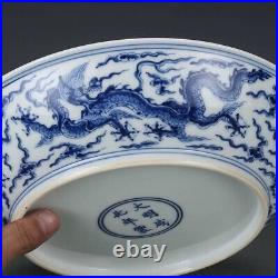 Chinese Antique Ming Oriental Vintage Porcelain Blue&White Charger Plate