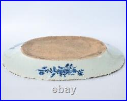 Chinese Antique Qianlong Oval Blue White Export Porcelain Platter 30x23.5 cm