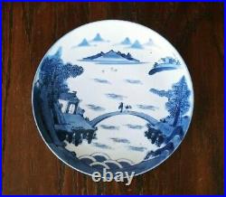 Chinese Blue & White Porcelain Landscape Figures Plate