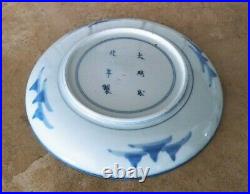 Chinese Blue & White Porcelain Landscape Figures Plate