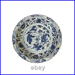 Chinese Blue & White Porcelain People Theme Display Charger Plate ws3095