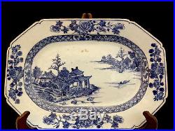 Chinese Blue & White Porcelain Platter With Batavian Edge C. 1770