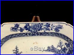 Chinese Blue & White Porcelain Platter With Batavian Edge C. 1770