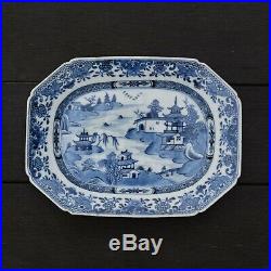Chinese Export Blue & White Dish Qianlong Octagonal dish platter