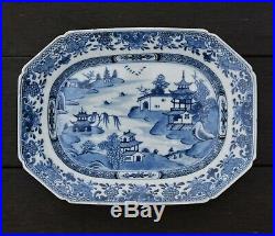 Chinese Export Blue & White Dish Qianlong Octagonal dish platter