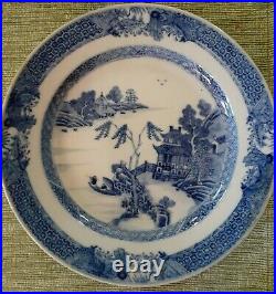 Chinese Export Blue & White Porcelain Plate withStand Ching Dynasty