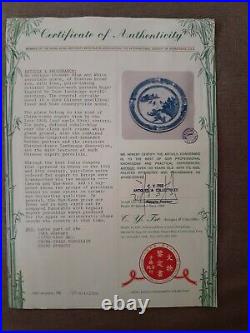 Chinese Export Blue & White Porcelain Plate withStand Ching Dynasty