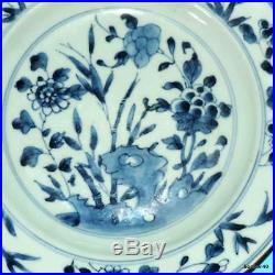 Chinese Export Porcelain Blue White Antique 18thc Kangxi Plate No Reserve