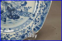 Chinese Export Porcelain Qianlong Blue & White Willow Tree & Fence Plate 1760s A