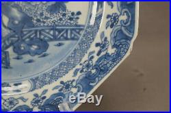 Chinese Export Porcelain Qianlong Blue & White Willow Tree & Fence Plate 1760s B
