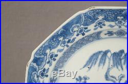 Chinese Export Porcelain Qianlong Blue & White Willow Tree & Fence Plate 1760s B