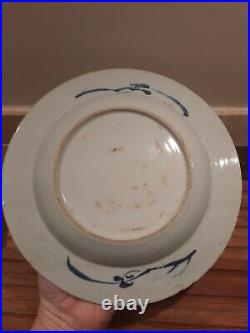 Chinese Handpainted Blue and White Porcelain Plate Antique Floral Collectable