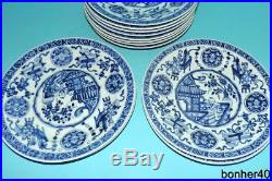 Chinese Kangxi Porcelain Antique 18thc Blue White 12 Plates