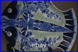 Chinese Ming Porcelain Plate Blue White Fish Plate