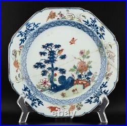 Chinese Plate Famille Rose Blue & Gilt Geese Qing Porcelain Qianlong 1736 1795