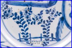 Chinese Plate Porcelain Blue THREE FRIENDS WINTER Qing Dynasty Kangxi 1662-1722