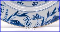 Chinese Plate Porcelain Blue THREE FRIENDS WINTER Qing Dynasty Kangxi 1662-1722