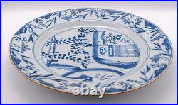 Chinese Plate Porcelain Blue THREE FRIENDS WINTER Qing Dynasty Kangxi 1662-1722