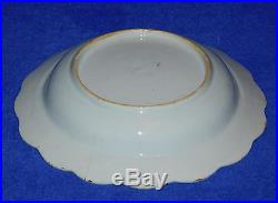 Chinese Porcelain 18c Blue & White Bowl Oriental Scalloped Dish 1700s 9diameter