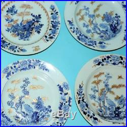 Chinese Porcelain Antique Blue White Kangxi Yongzheng 4 Rare Plates